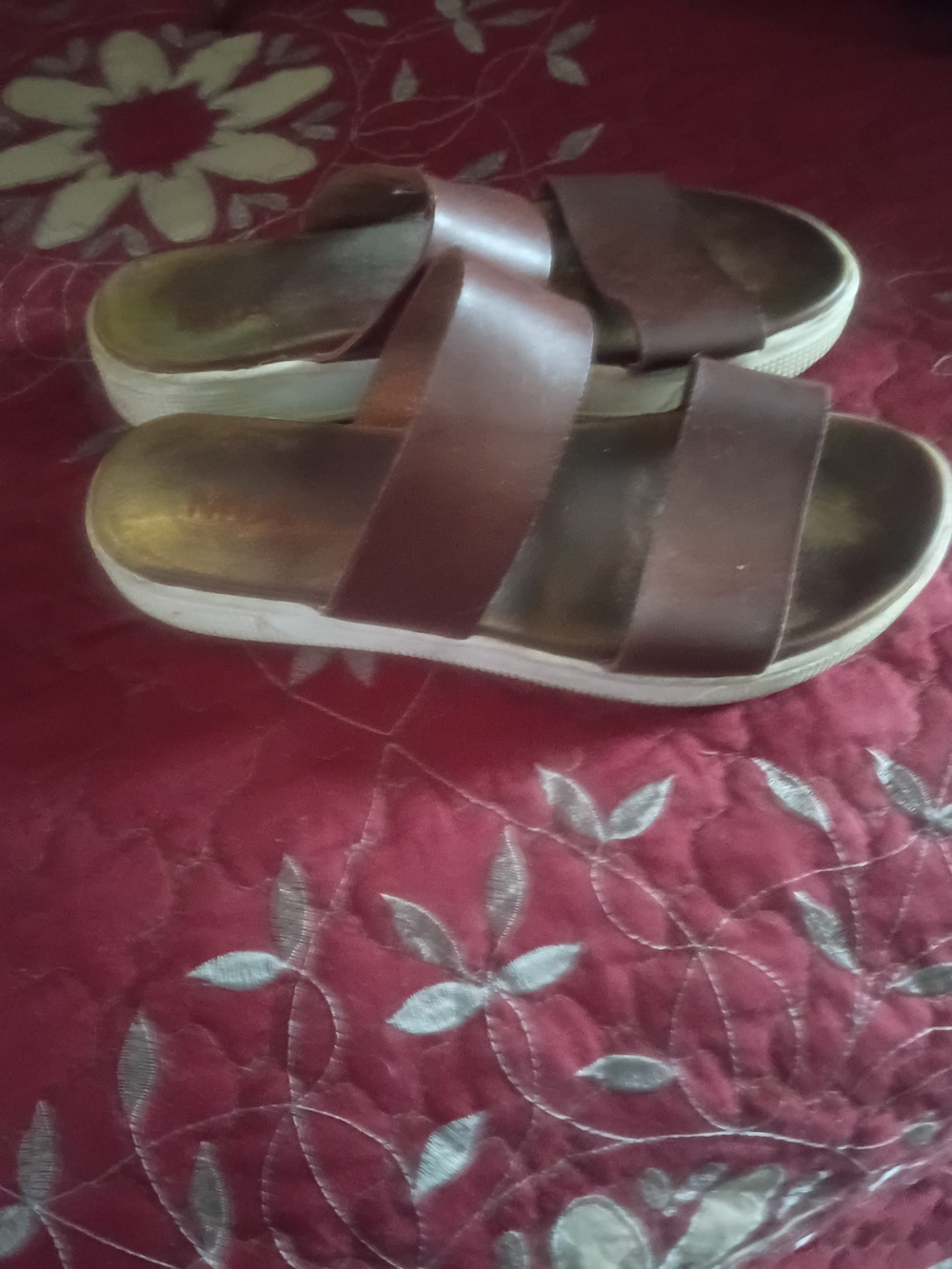 MIA Brown Double-Strap Slide Sandals - Picture 3 of 4